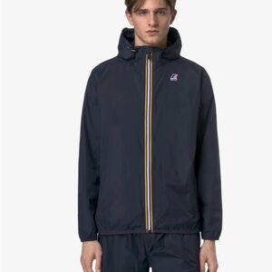 K-Way Dark Blue Claude Hooded Utility Jacket